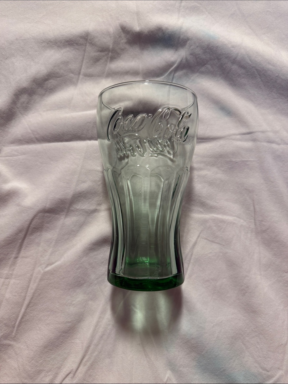 Vintage Coca Cola Clear Glass Tumbler with Green Base